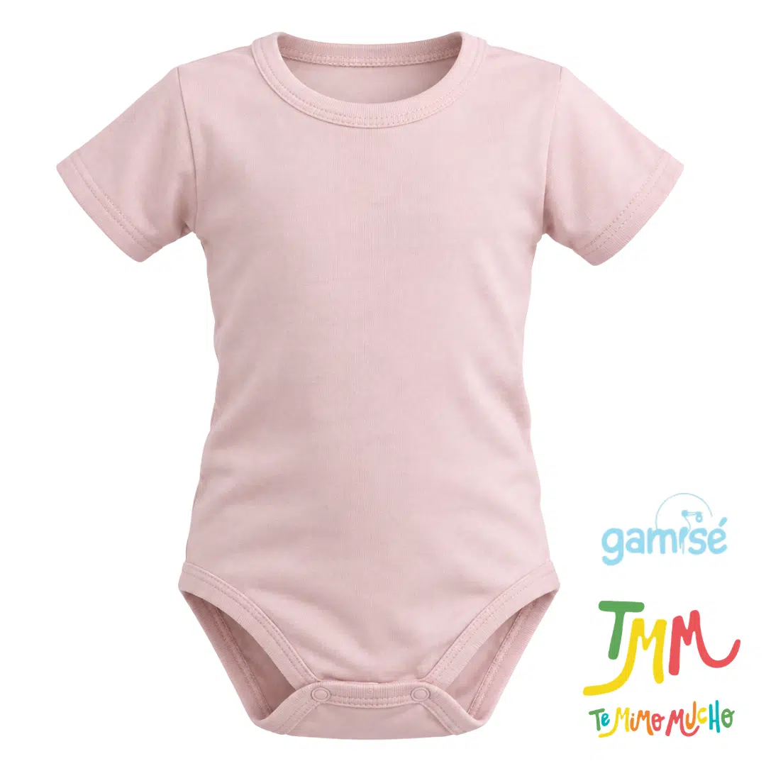 Body Manga Corta Liso GAMISE Rosa Bebe