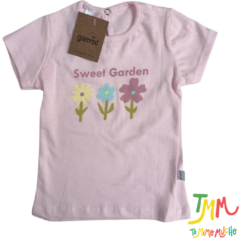 Conjunto remera y short flores, gris y rosa Gamise - Imagen 3