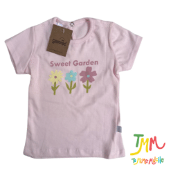Conjunto remera y short flores, negro y rosa Gamise - Imagen 2