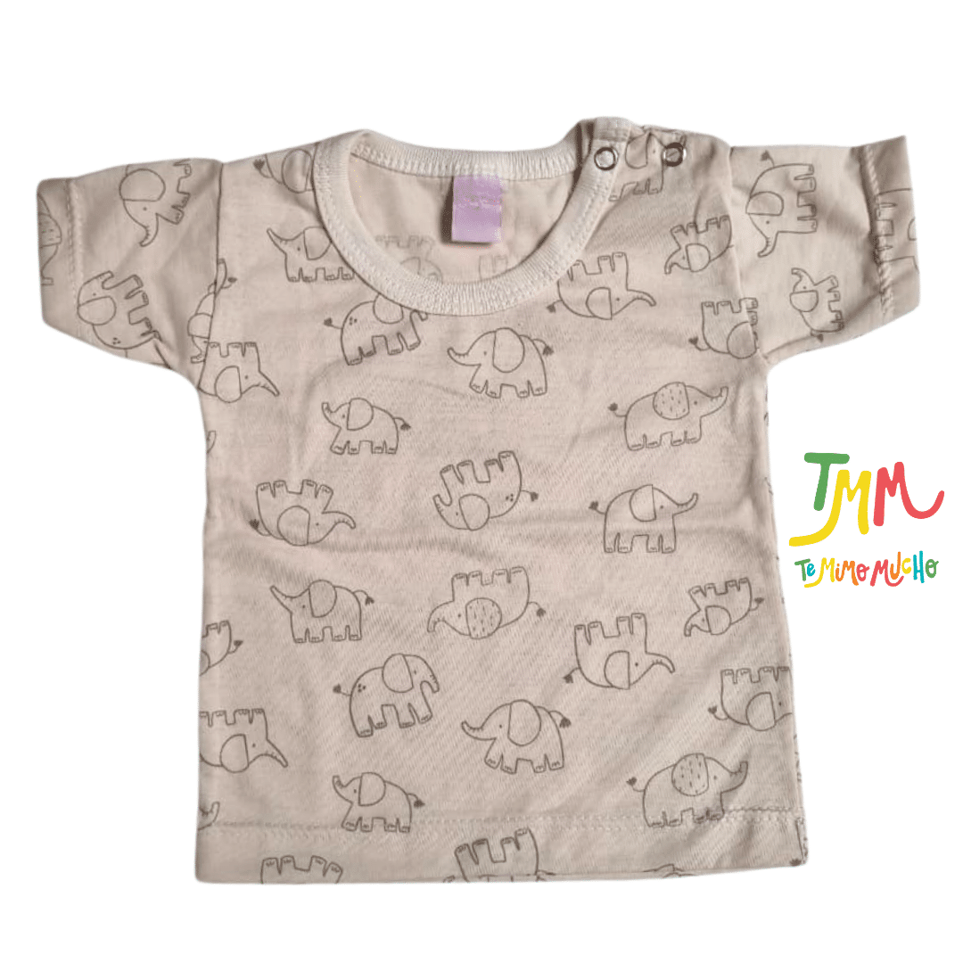 Conjunto Remera y Short Elefantes Beige - Imagen 2