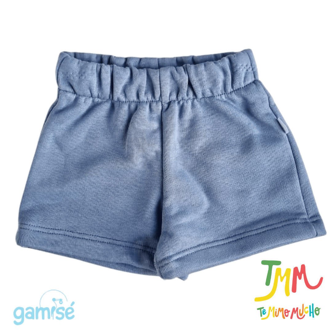 Conjunto remera y short flores, Beige y Azul Gamise - Imagen 2