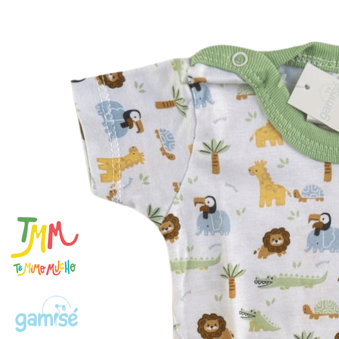 Body Manga Corta Leon GAMISE Verde Cuello Redondo - Imagen 4