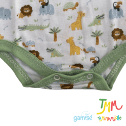 Body Manga Corta Leon GAMISE Verde Cuello Redondo - Imagen 5