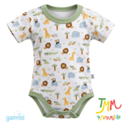 Body Manga Corta Leon GAMISE Verde  Cuello Redondo