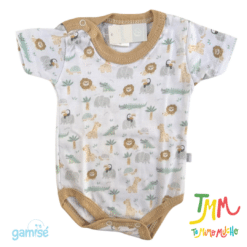 Body Manga Corta Leon GAMISE Beige Cuello Redondo - Imagen 2
