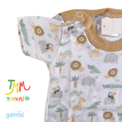 Body Manga Corta Leon GAMISE Beige Cuello Redondo - Imagen 3