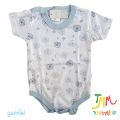 Body Manga Corta Leon GAMISE Celeste Cuello Redondo - Imagen 2