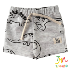 Conjunto remera y short Dino Blanco y Melange - Big Bay - Imagen 3