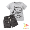 Conjunto remera y short Dino Melange  y Gris - Big Bay