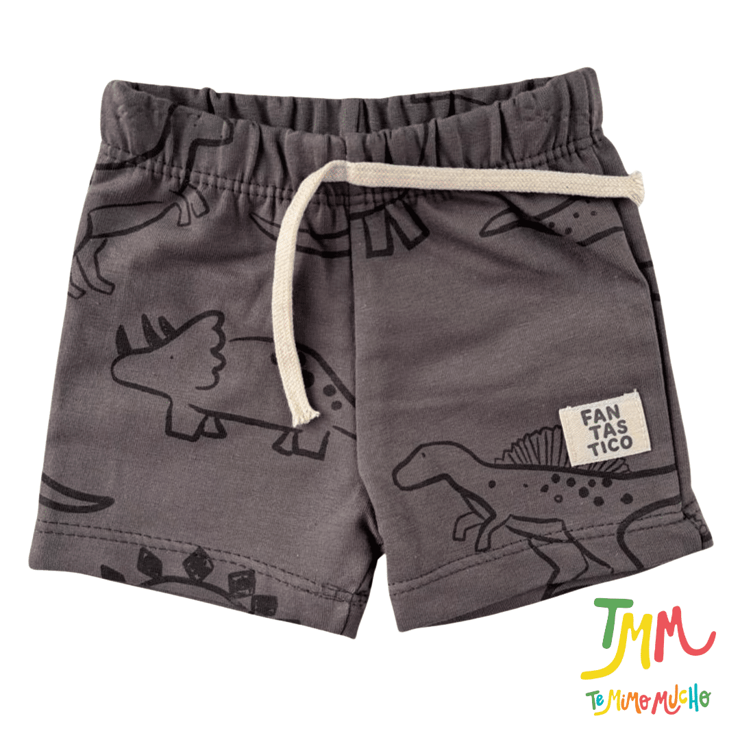 Conjunto remera y short Dino Melange y Gris - Big Bay - Imagen 3