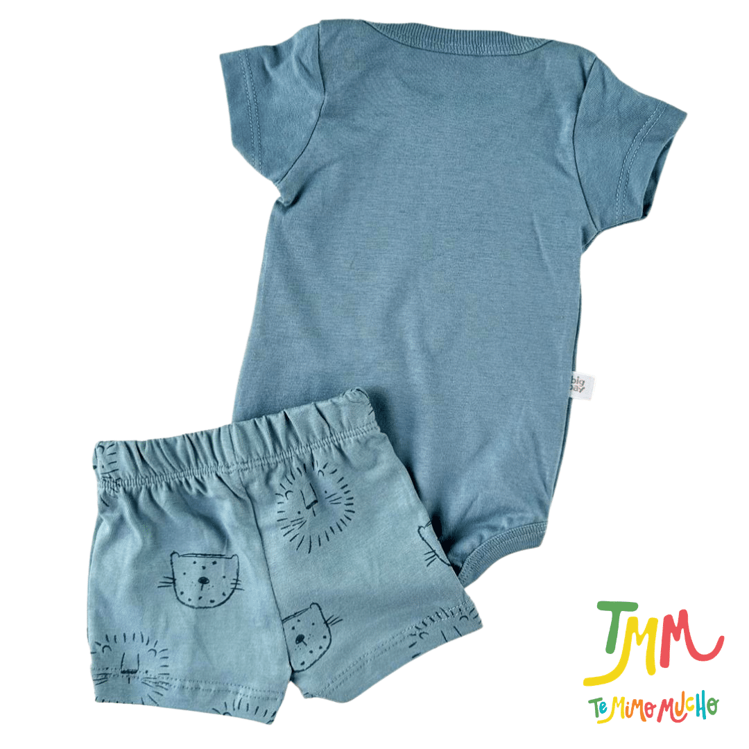Conjunto Body m/c y short Leoncito Azul - Big Bay - Imagen 3