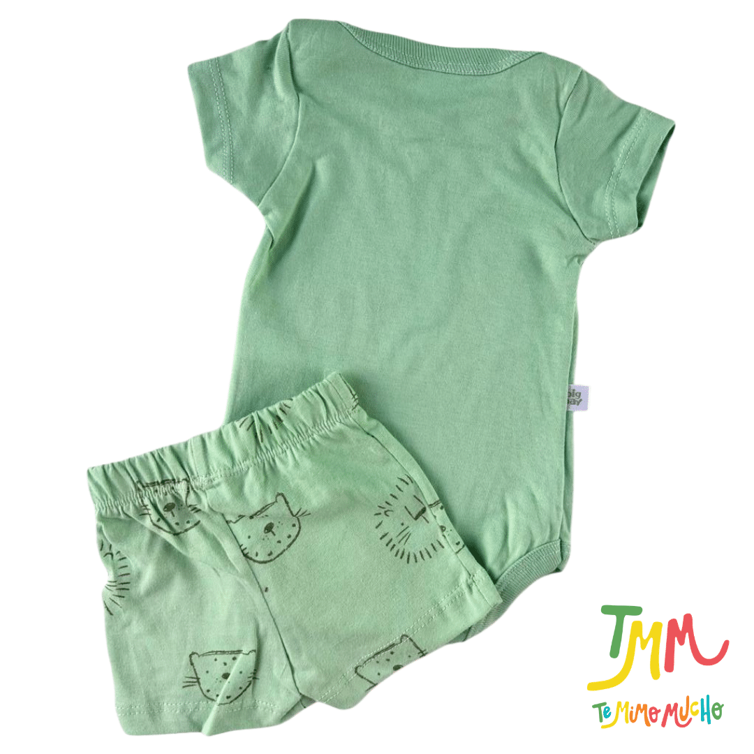 Conjunto Body m/c y short Leoncito Verde - Big Bay - Imagen 3