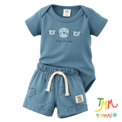 Conjunto Body m/c y short Leoncito Azul  - Big Bay