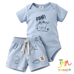 Conjunto Body m/c y short Dino Celeste  - Big Bay