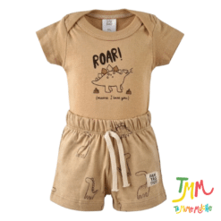 Conjunto Body m/c y short Dino Marroncito - Big Bay