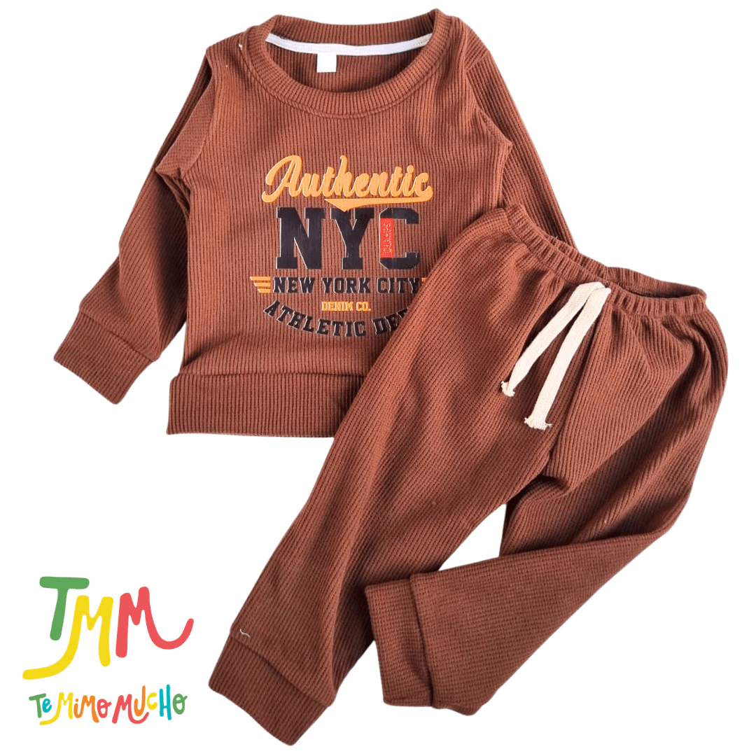Conjunto Wafle Marron NY - Imagen 4