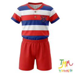 Conjunto remera y short Rayado Azul