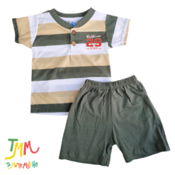 Conjunto remera y short Rayado Verde - Imagen 4