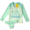 Conjunto malla UV+50 Flores Verde