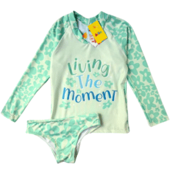 Conjunto malla UV+50 Flores Verde