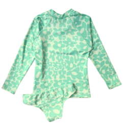 Conjunto malla UV+50 Flores Verde - Imagen 2